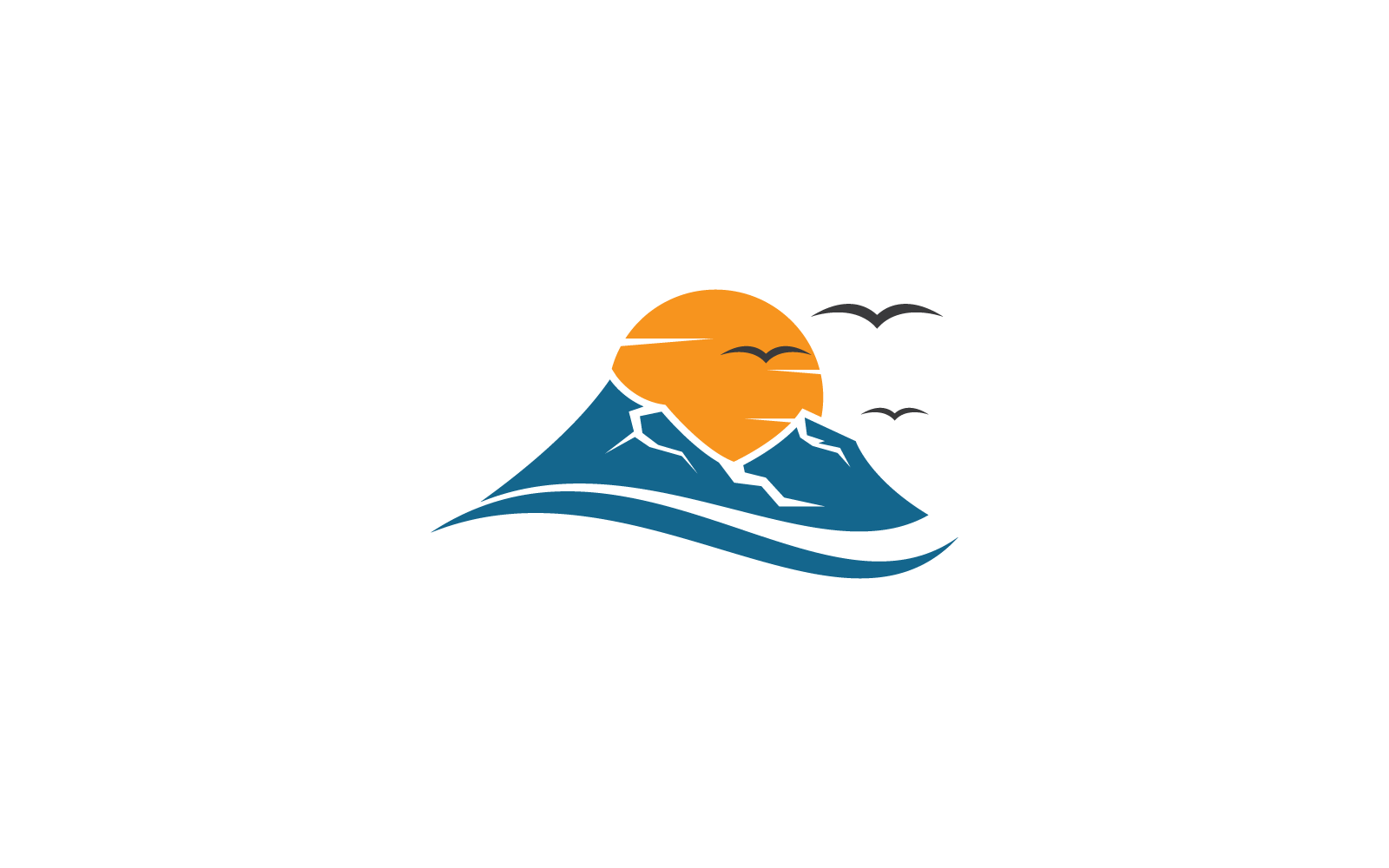 Modèle d&amp;#39;entreprise de logo de montagne Vector design plat