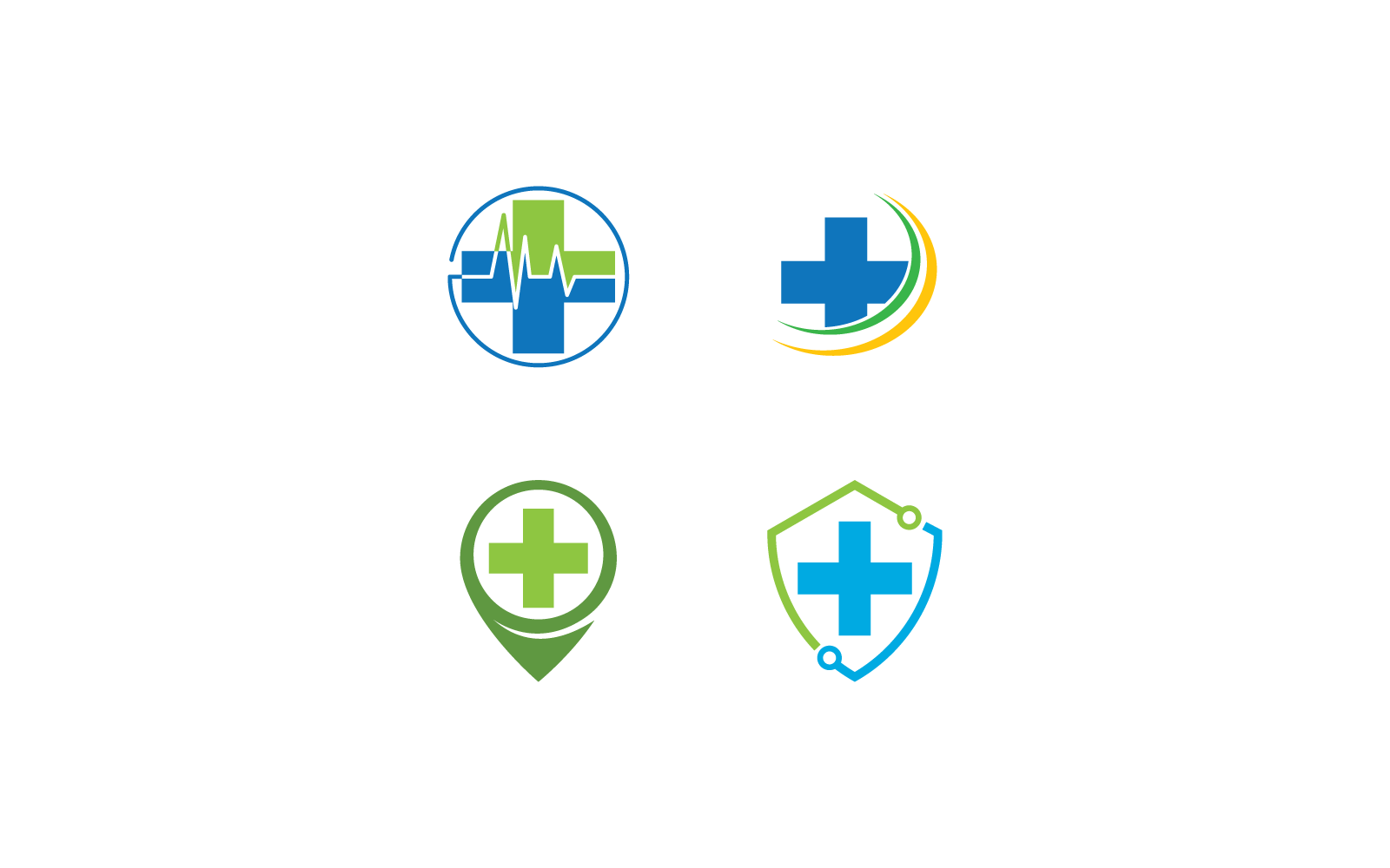Modello di progettazione vettoriale del logo medico trasversale