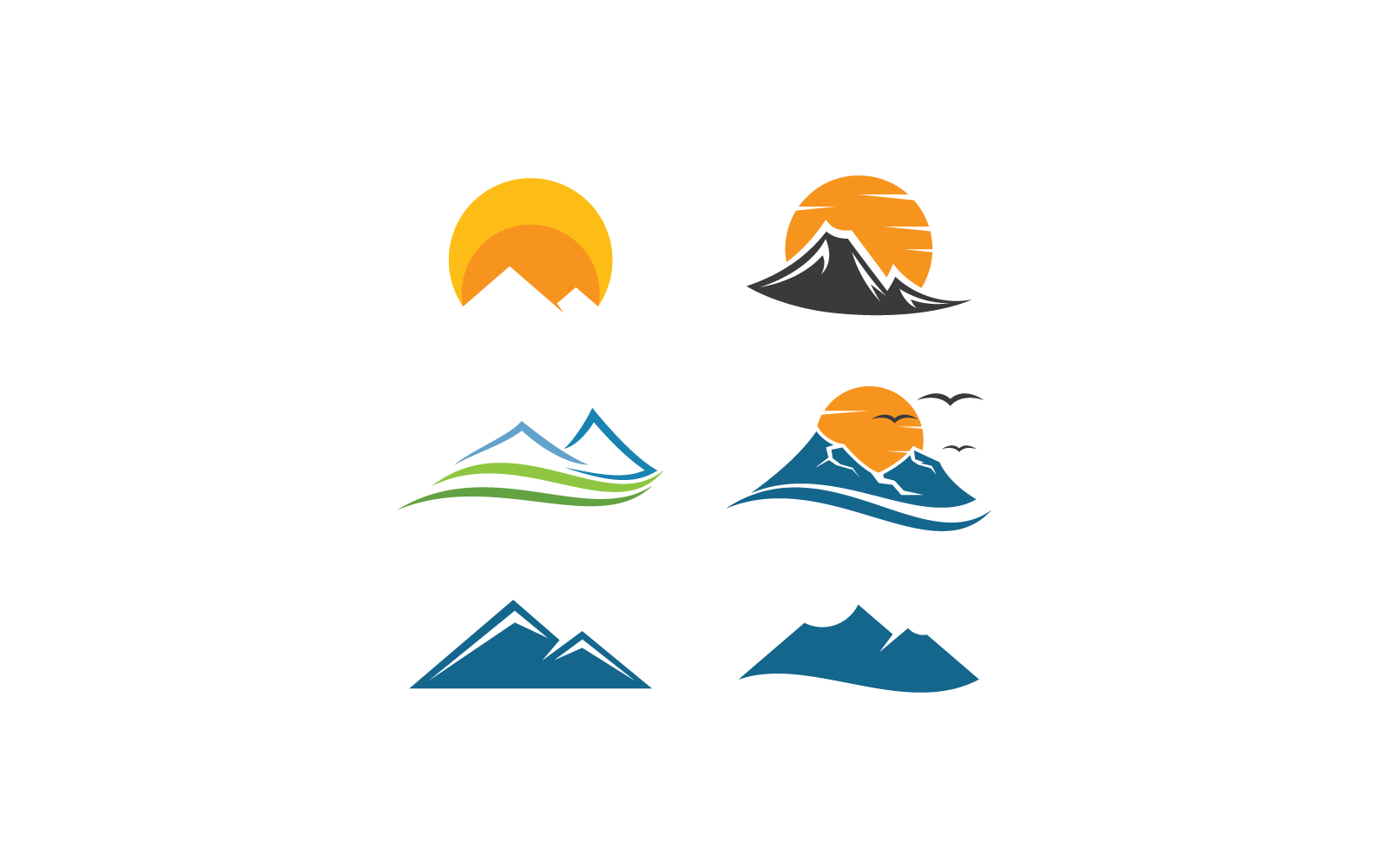 Bergontwerp pictogram Logo Bedrijfssjabloon Vector
