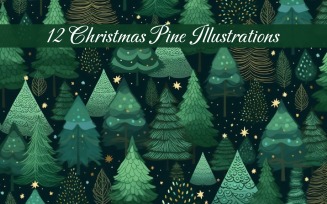 Creative Christmas Pine Illustration Ai Image