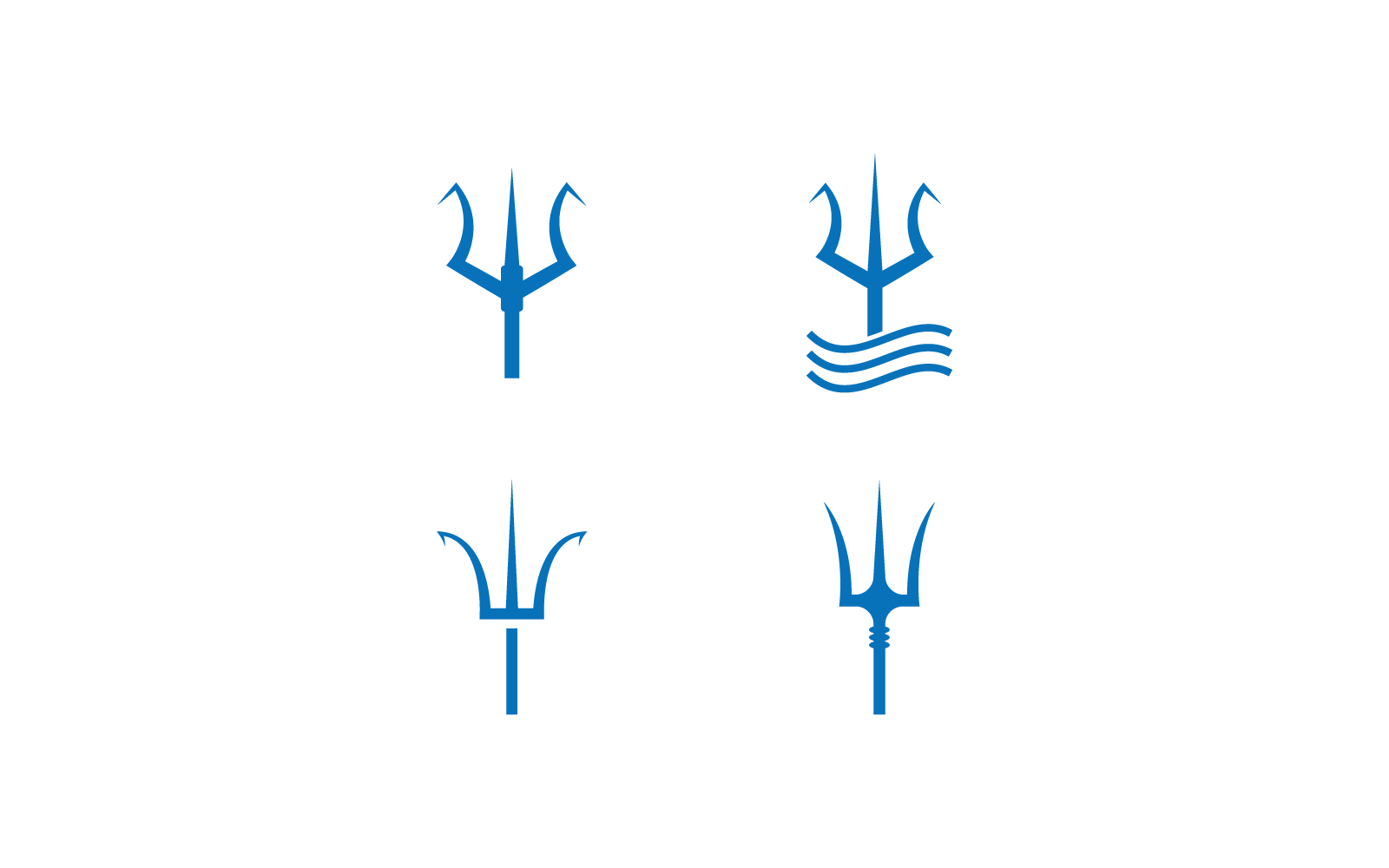 Dreizack-Symbol-Vorlage im flachen Design