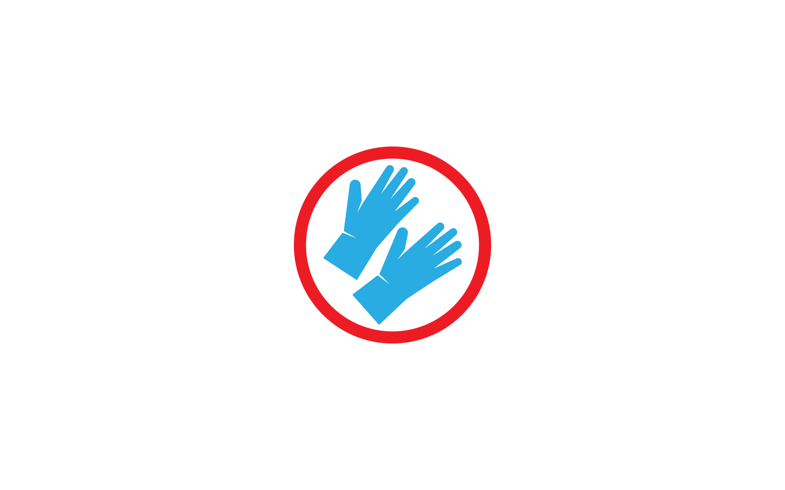Medizinische Schutzhandschuhe Symbol Vektor flache Design-Vorlage