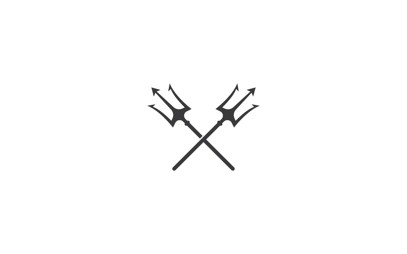 Trident icon vector logo flat design