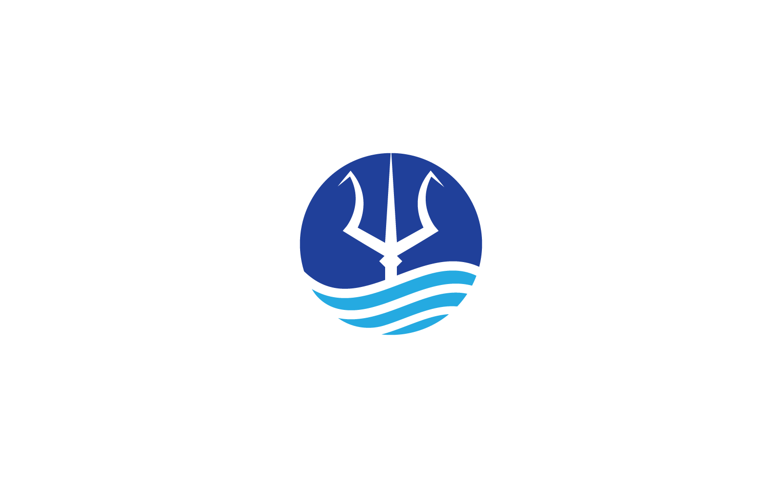 Trident Logo vector plat ontwerp
