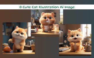 Crazy Cat Illustration Ai Image
