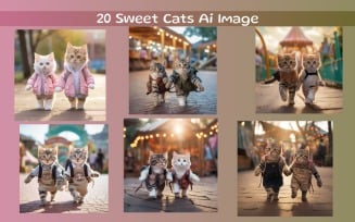 Cute cats are resting (Ai Image)