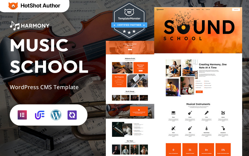 Harmony - Music School And Online Classes WordPress Elementor Theme WordPress Theme