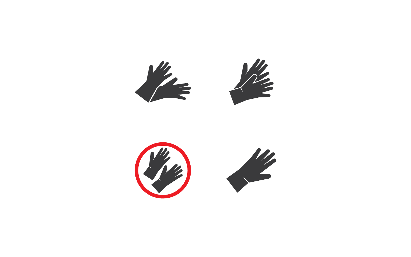 Medical safety gloves icon template flat design