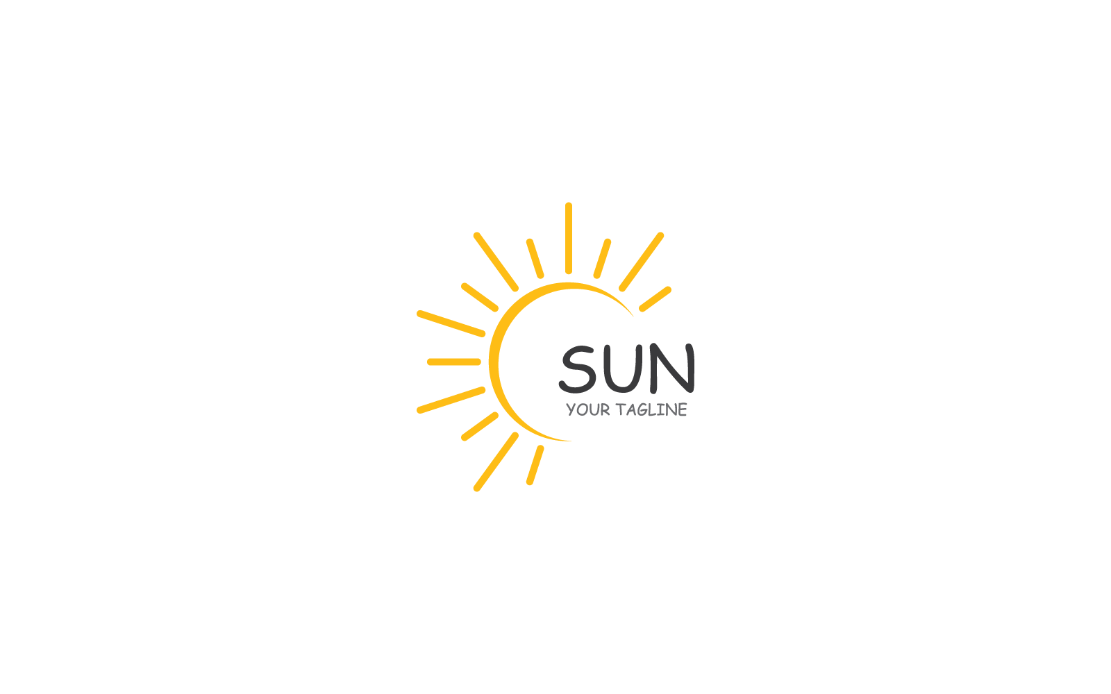 Modello di icona vettoriale di design piatto del sole estivo