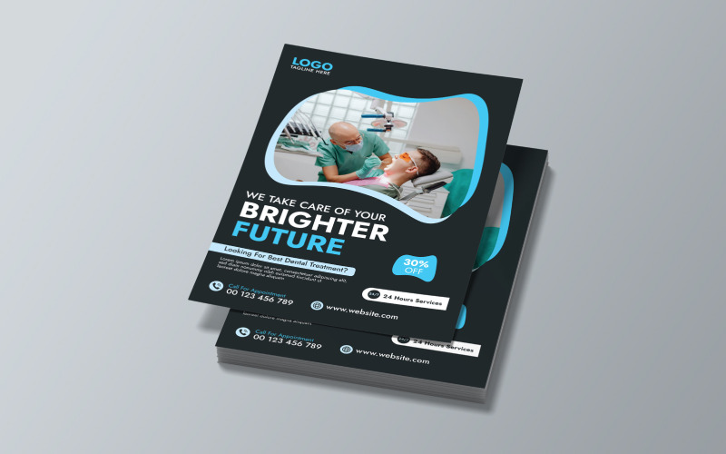 Modern Medical Dental Care Poster Or Flyer Template Corporate Identity