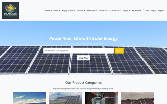 Solar Equipment Store | Sustainable Energy Solutions Responsive Website Template