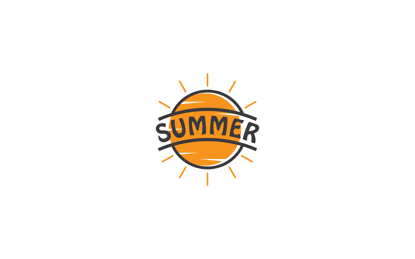 Sommersonne-Illustrationsdesign-Logo-Vektor