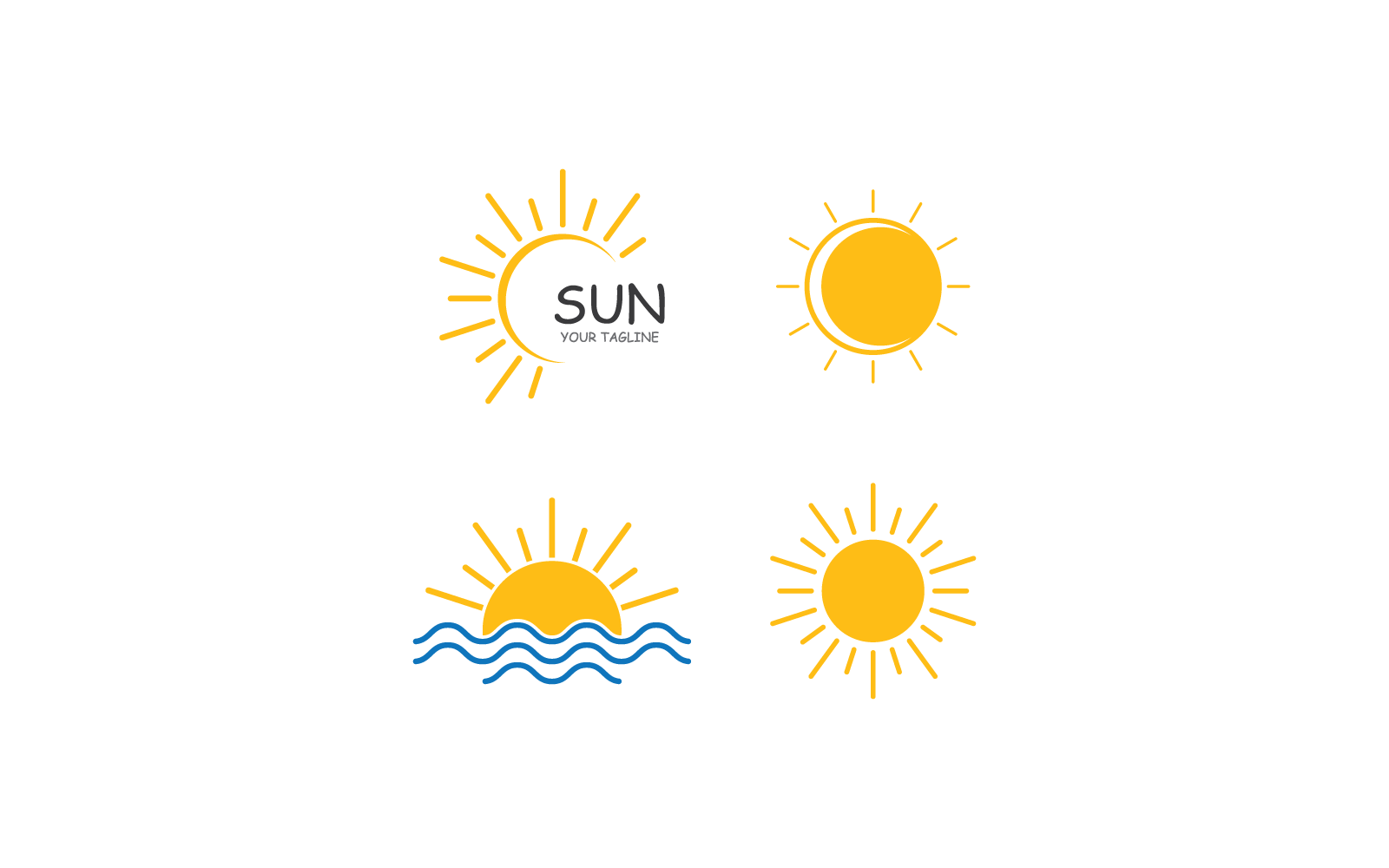 sun illustration design logo template
