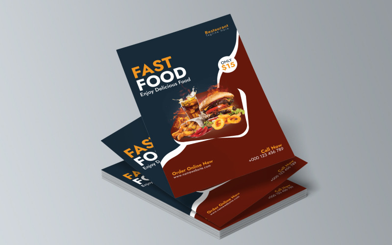 Template for a poster for a burger restaurant Corporate Identity