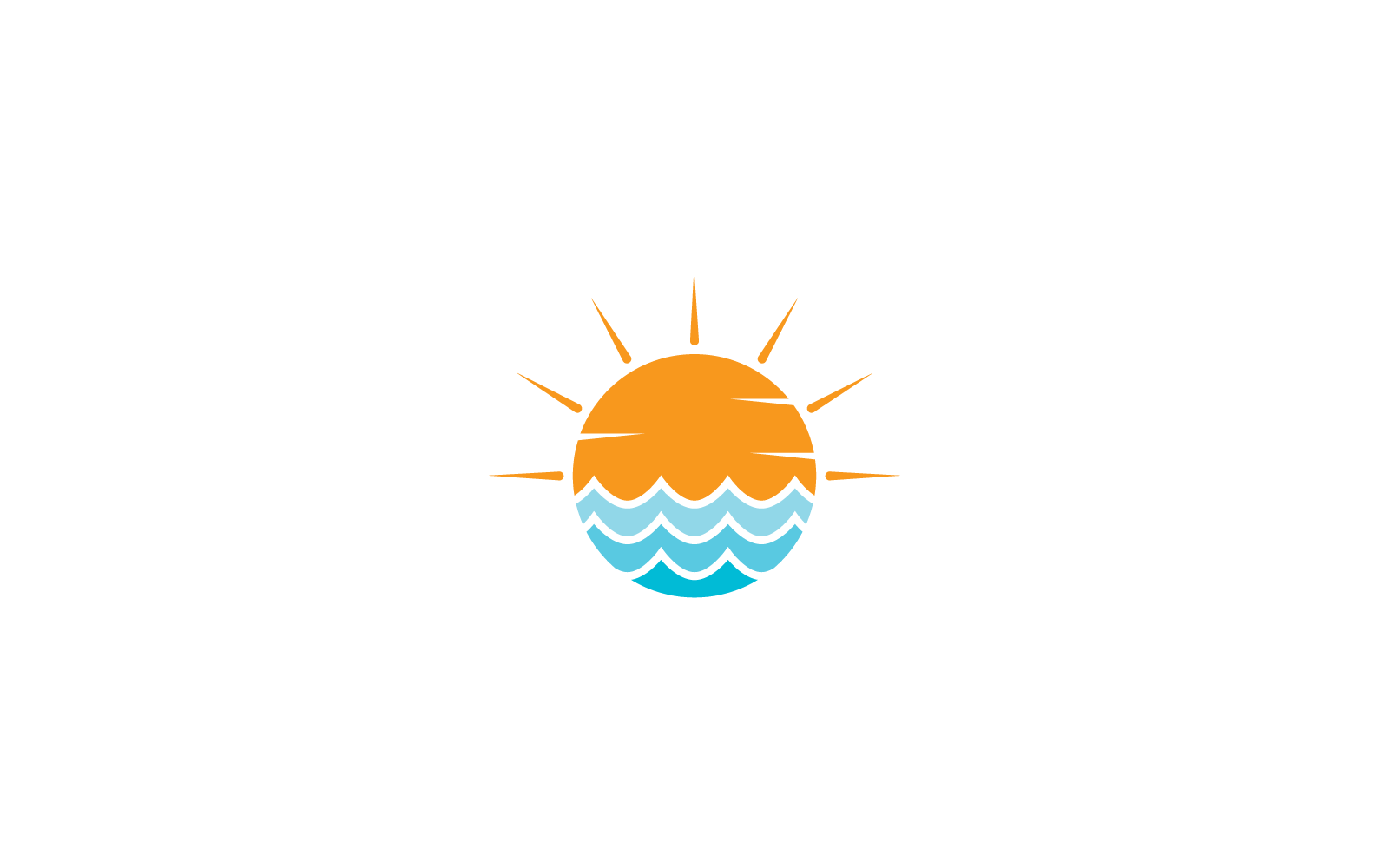 Water wave Logo illustration flat design Template