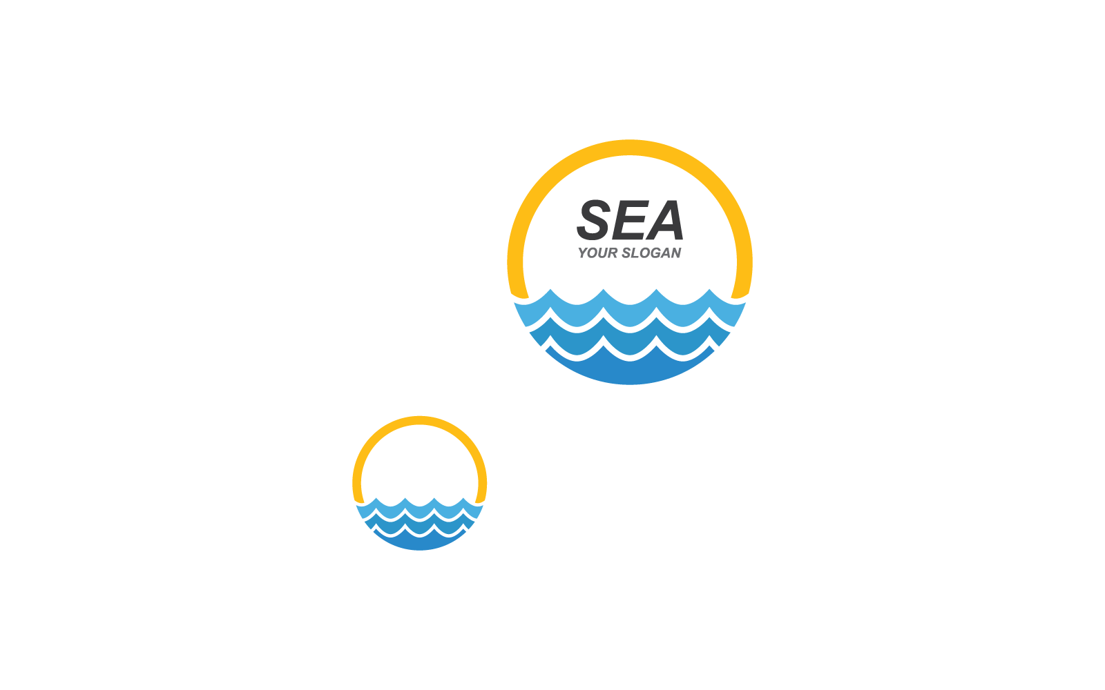 Water wave Logo illustration icon Template