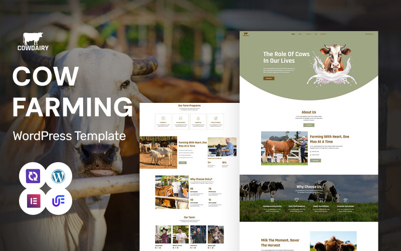 Cowdairy - Cow Farming & Dairy Production WordPress Elementor Theme WordPress Theme