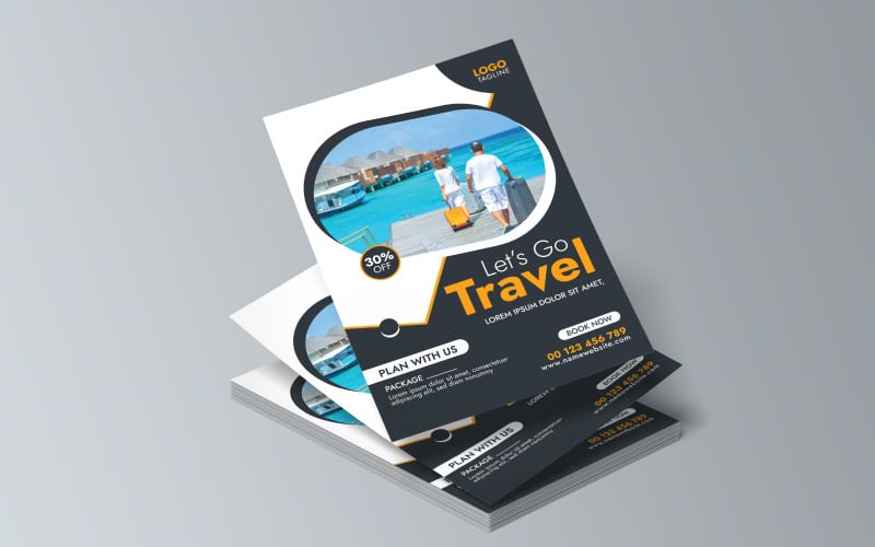 Editable and printable travel poster flyer template Corporate Identity