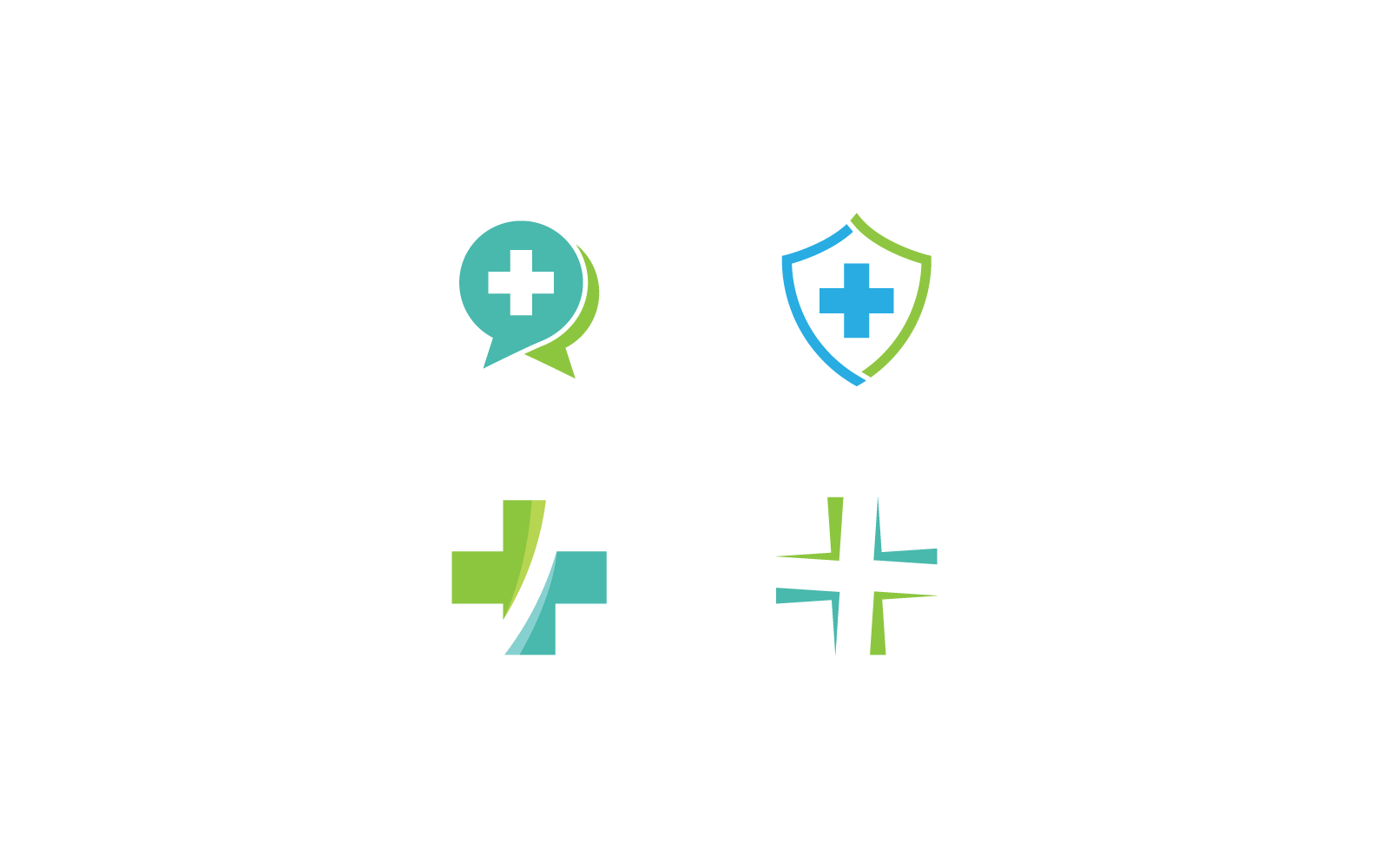 Flaches Design der Cross Medical Logo-Illustration