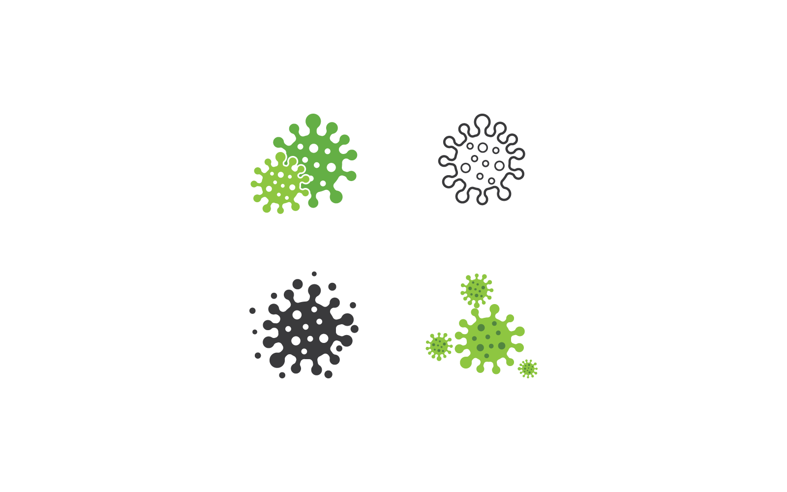 Icona del logo del virus batterico vettore design piatto