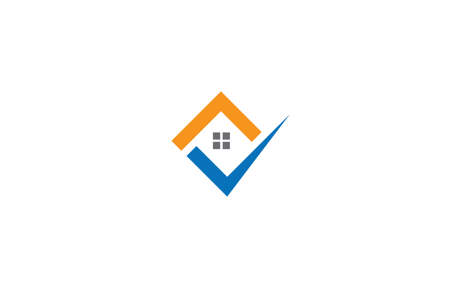 Logo für Immobilien und Bauwesen, flaches Design