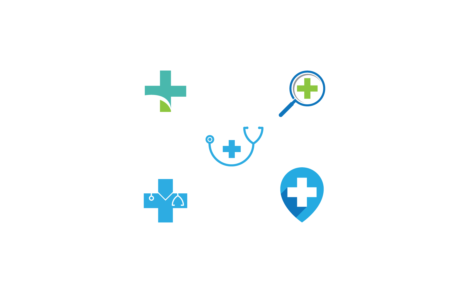 Płaski projekt logo Cross Medical