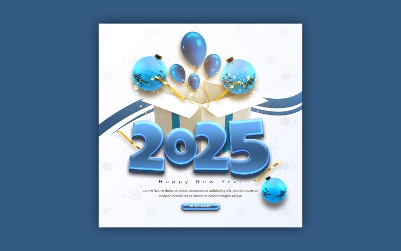 Happy New Year 2025 Social Media Post Template