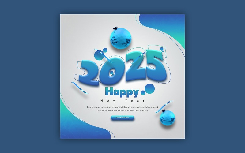 Happy New Year 2025 Social Media Post Template