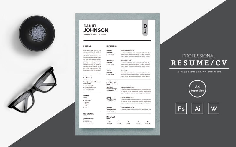 Deniel Jhonson clean resume template Resume Template