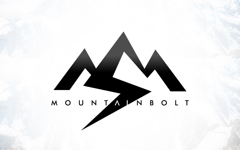 Electric Lightning Bolt House Shape Mountain Logo Design Logo Template