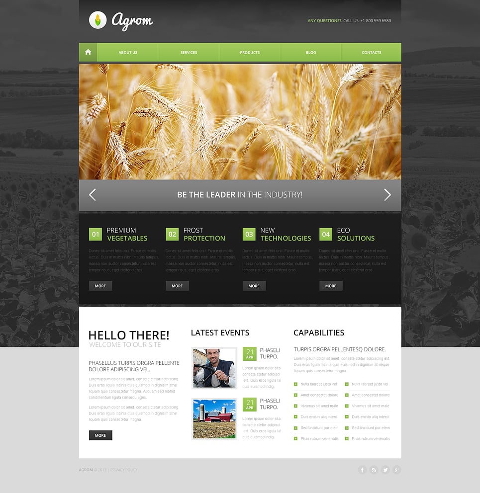 Agriculture Drupal Template New Screenshots BIG