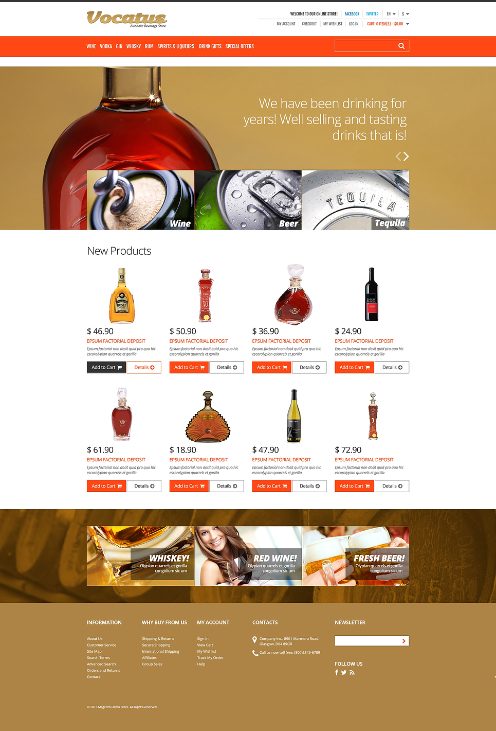 Alcohol for Your Party Magento Theme New Screenshots BIG