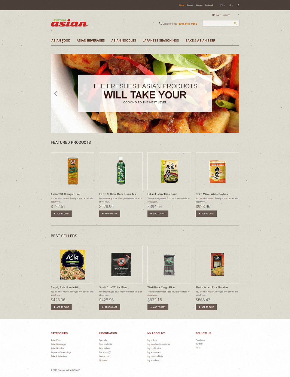 Asian Grocery PrestaShop Theme New Screenshots BIG