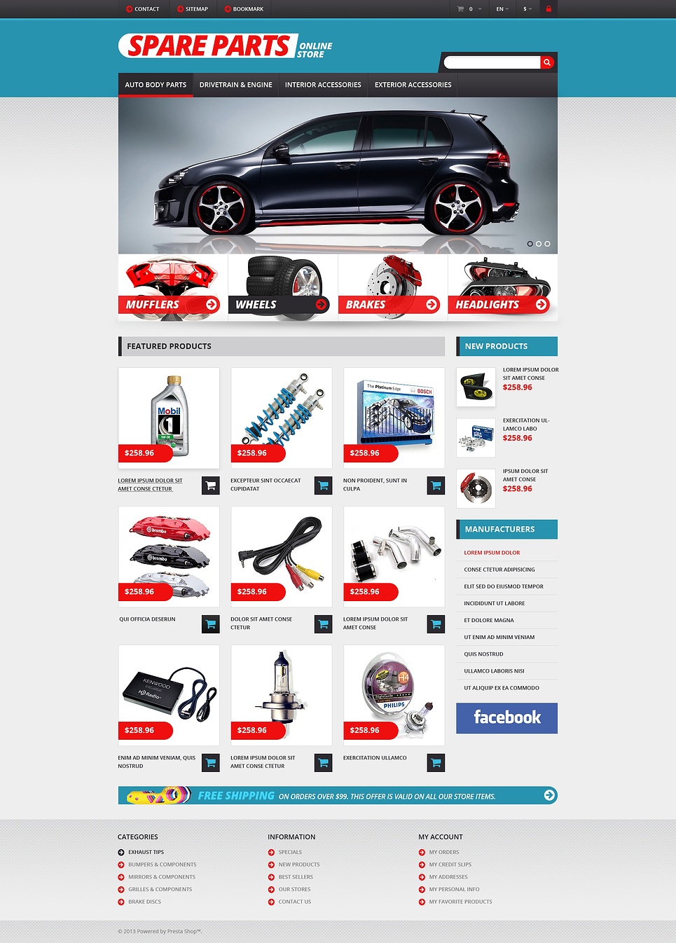 Auto Parts Responsive PrestaShop Theme New Screenshots BIG