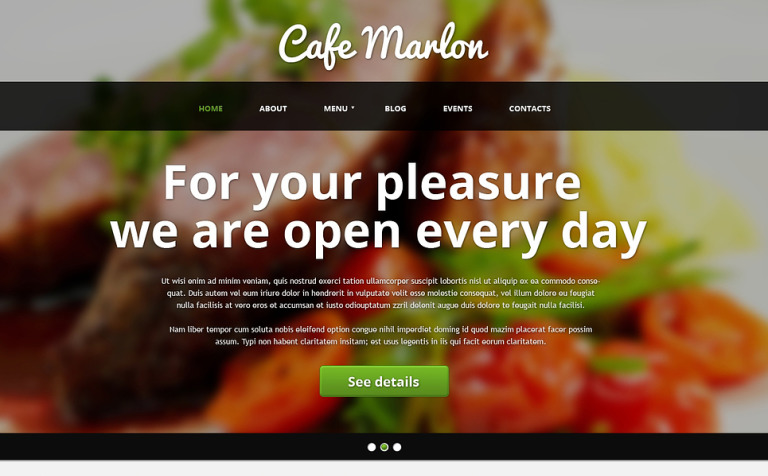 Blurred Cafe and Restaurant Bootstrap Joomla Template Big Screenshot Blurred Cafe and Restaurant Joomla Template New Screenshots BIG