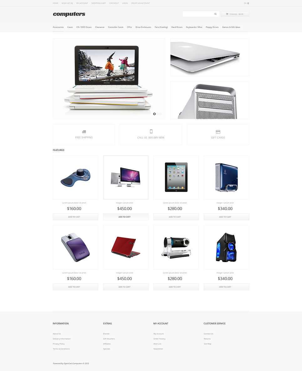 Computer Apparel OpenCart Template New Screenshots BIG