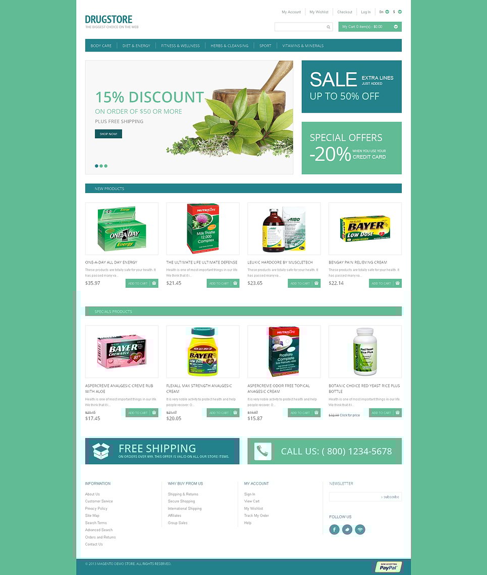 Drugstore Magento Theme New Screenshots BIG