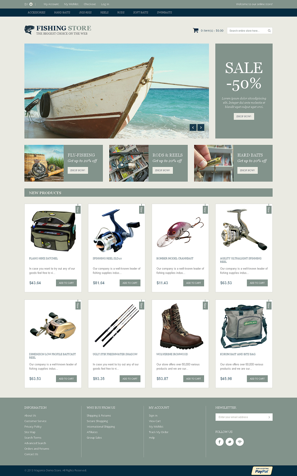 Fishing Accessories Magento Theme New Screenshots BIG