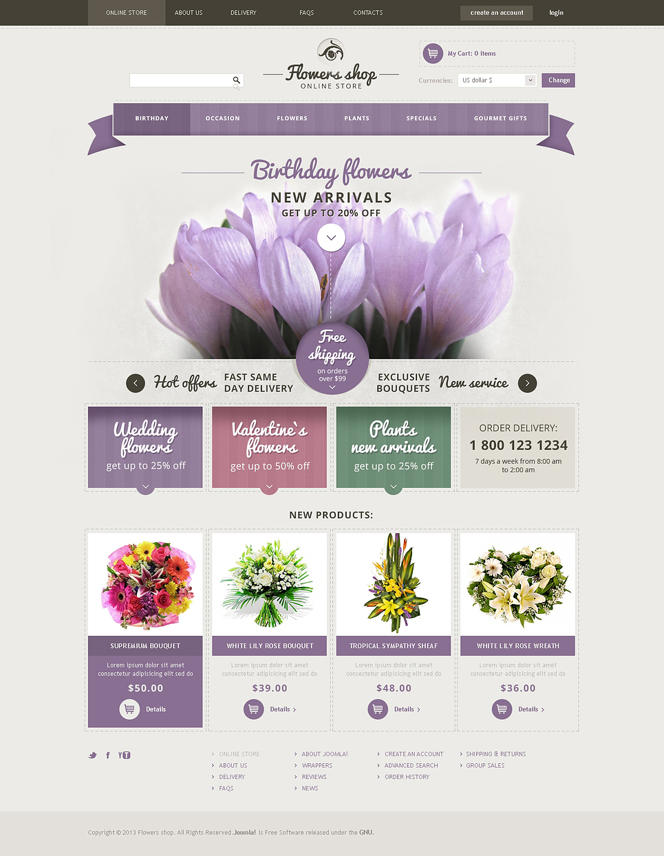 Fresh Flowers VirtueMart Template New Screenshots BIG