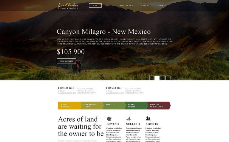 Land Broker Premium Moto CMS HTML Theme Big Screenshot Land Broker Moto CMS HTML Template New Screenshots BIG