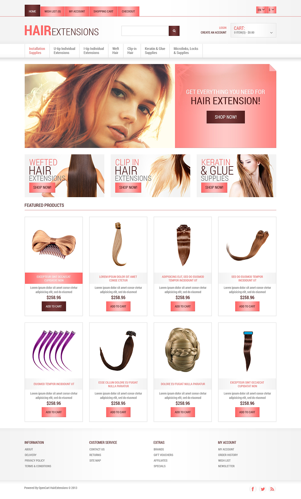 Long Hair OpenCart Template New Screenshots BIG