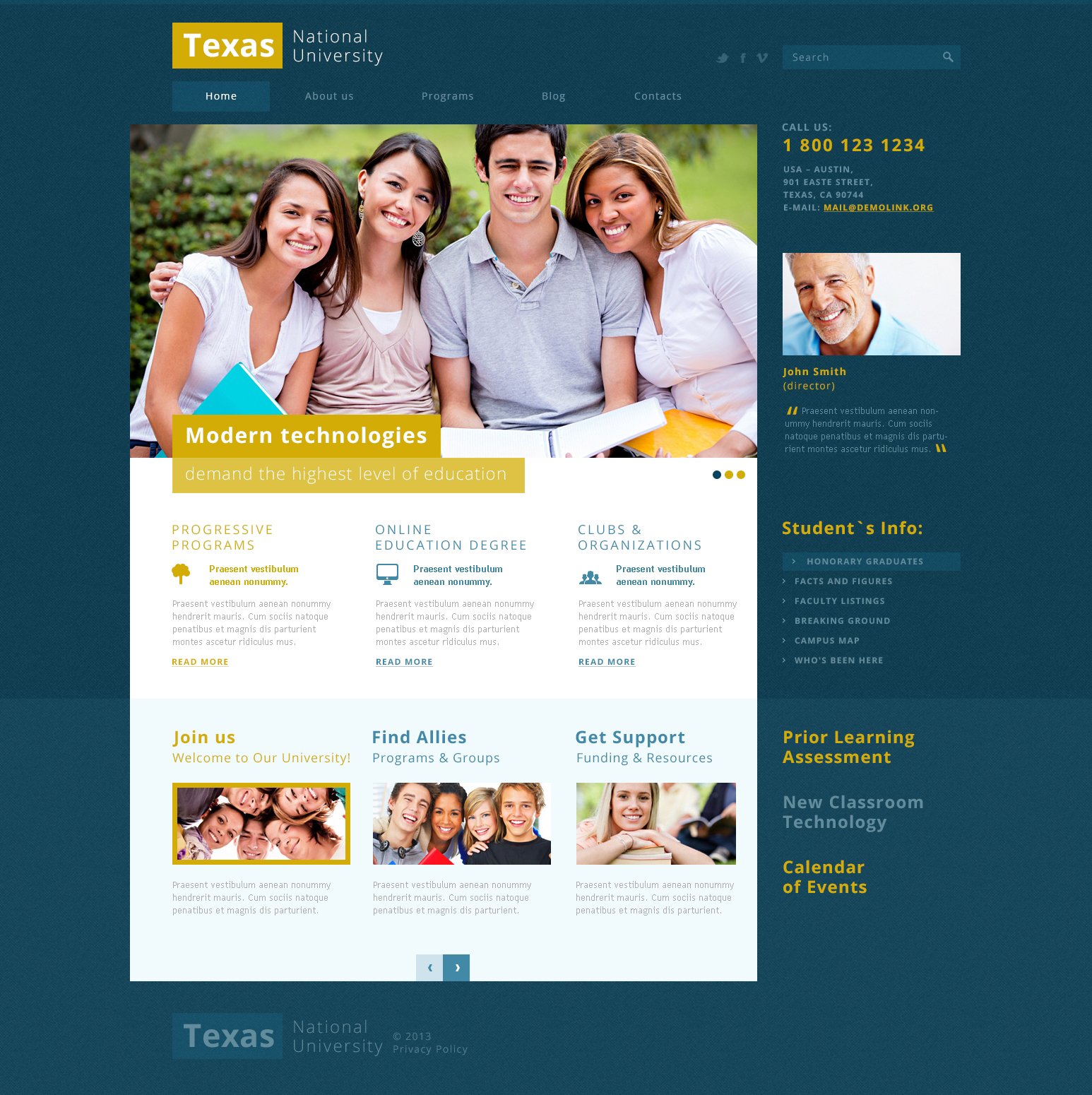 "Modern and Fancy University" thème Joomla adaptatif #47344