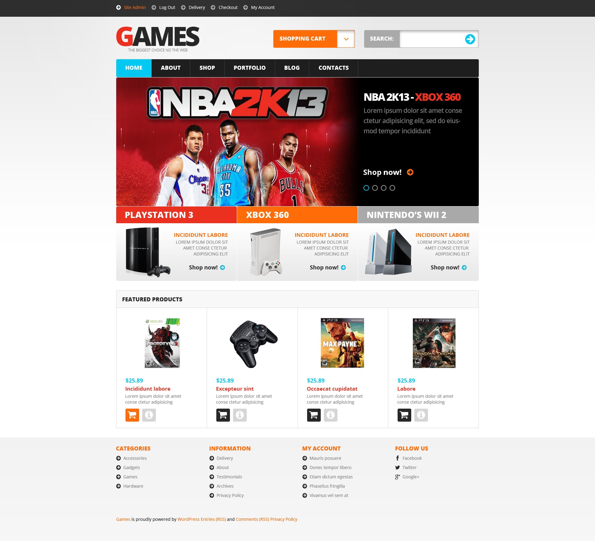 Video Games WooCommerce Theme - screenshot