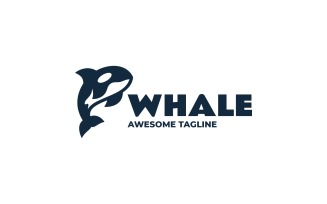 Whale Flat Modern Logo 10