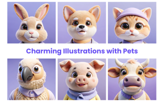 Charming Illustrations with Pets