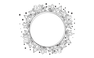 Crystals and stars icons Sign of gemstone. Mineral pictogram collection includes emerald V.2