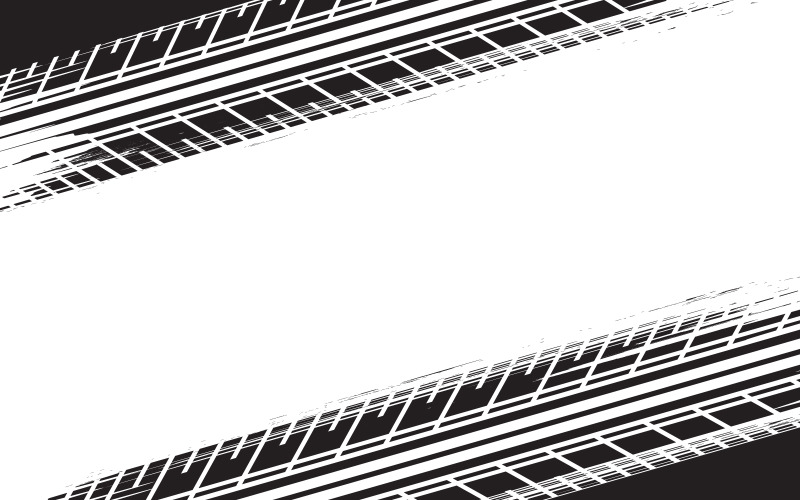 Grunge tire track wheel braking marks Truck car or motorcycle tread pattern silhouette V.3 Illustration