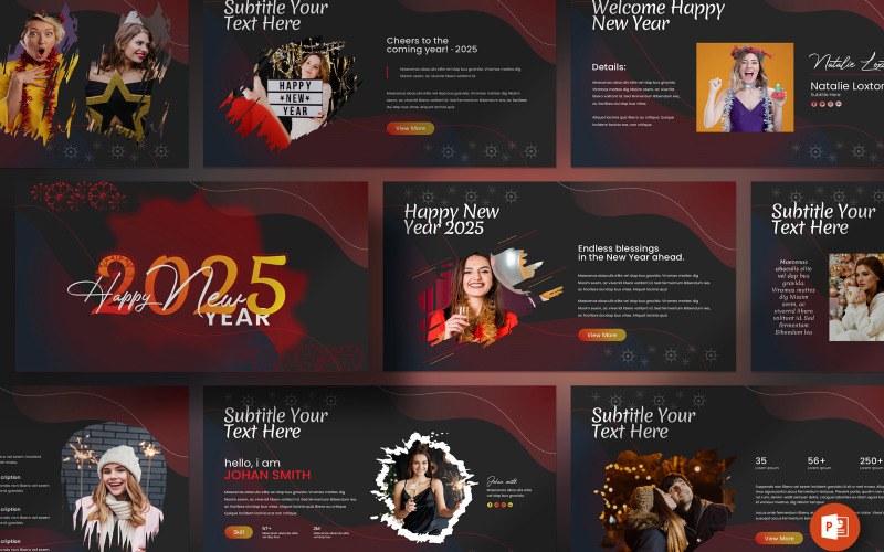 Happy New Year Presentation Template PowerPoint Template