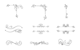 Luxury frames, borders and corners with ornate swirls V.4