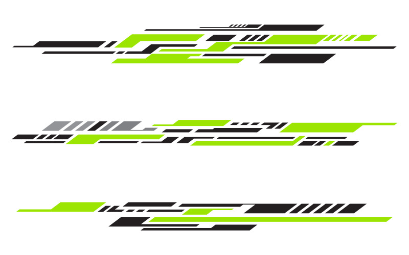 Sports stripes car stickers Racing decals for tuning. Wrap design for car vectors V3 Illustration